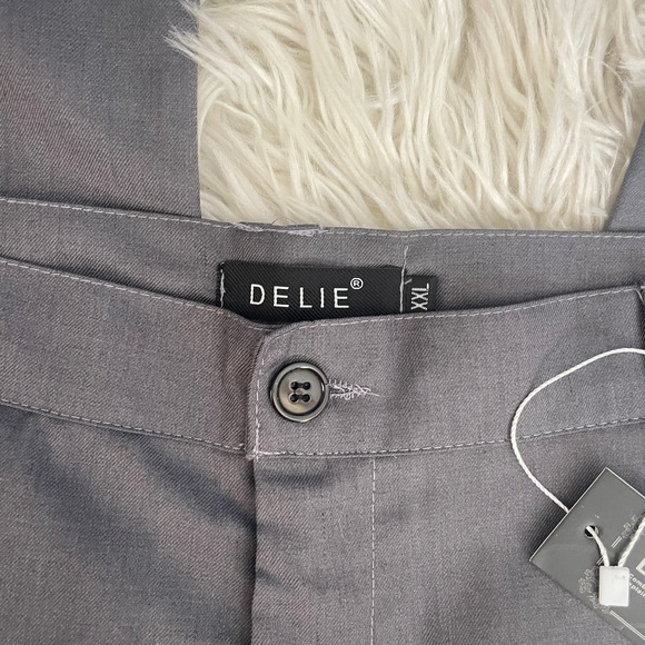 Delie Men's Lightweight Quality Gray Dress Pants Size XXL 34 x 30 NWT - Picture 6 of 7